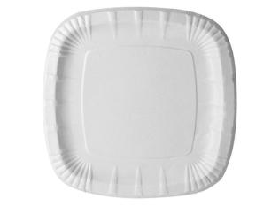 Visuel du produit AC24 - Assiette carrée en Carton + PE - Blanc, 240x240mm