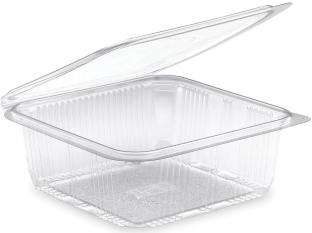 Visuel du produit BCH465 - Barquette rectangulaire avec couvercle en PET - Transparent, 1500ml, 175x175 h 65mm