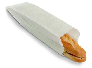 Visuel du produit MPS173 - Sac Sandwich Blanc en Papier - Blanc, 100x400x50mm