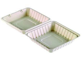 Visuel du produit RKT26 - Boite carrée en Bagasse - Blanc, 530ml, 225x201x85mm